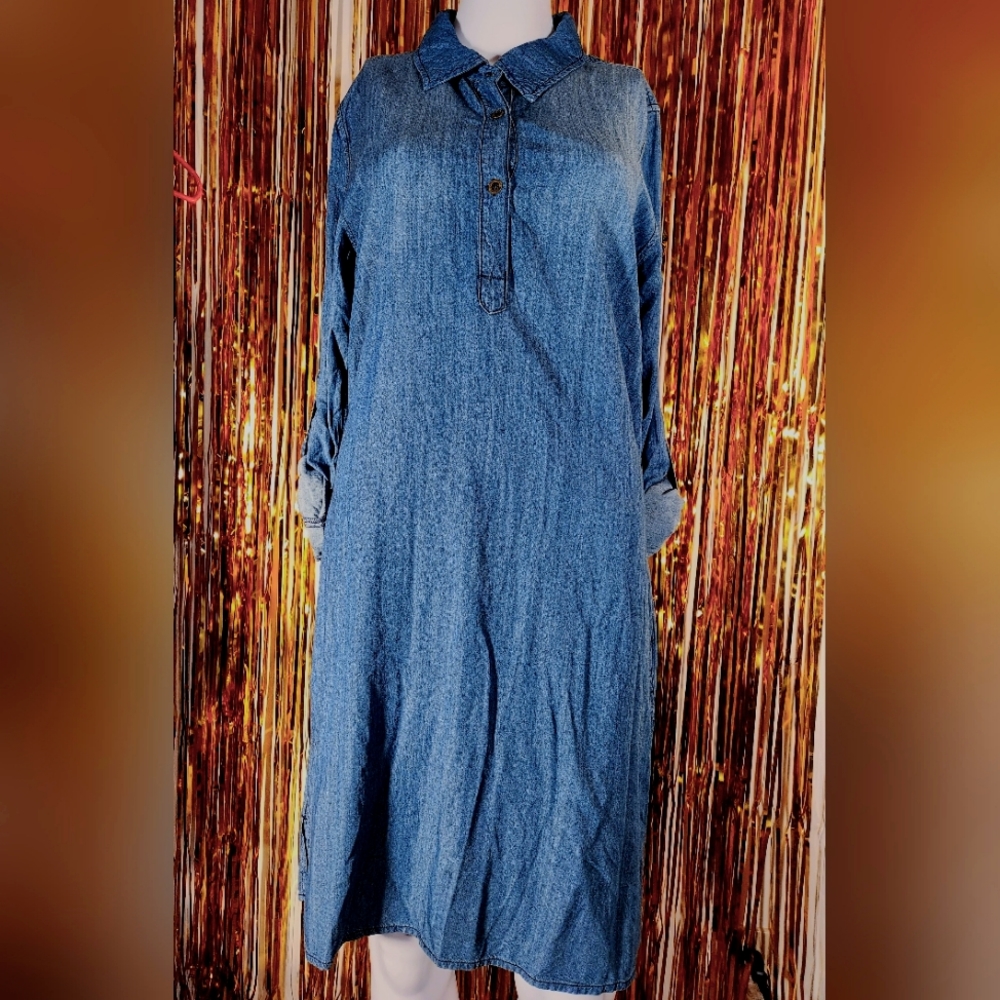 Leshop Large Denim Button-Down Dress - Picture 1 of 8